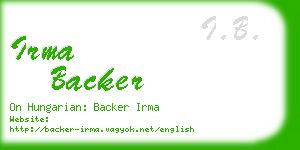 irma backer business card